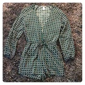 H&M long sleeve deep v romper